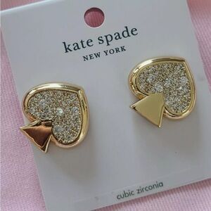 Kate Spade Earrings • Everyday Spade ♠️ • Chunk Paved Spade with Crystals
